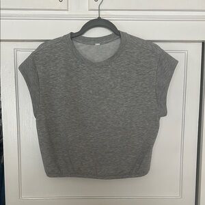 ALO Yoga Gray Cap Sleeve Muscle Tee